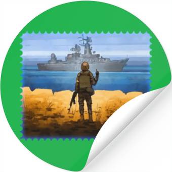 Discover Ukraine Postage Stamp Flag Stickers