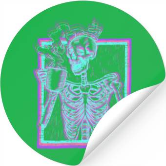 Discover Distressed Synthwave eleton Vaporwave Smiling Stickers