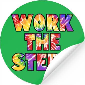 Discover Work the Steps tie dye Stickers
