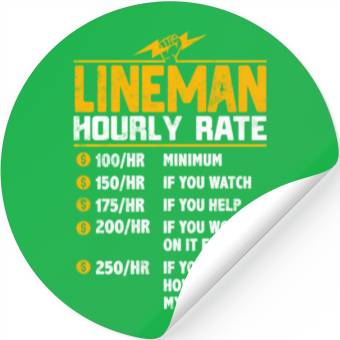 Discover Lineman Hourly Rate Stickers