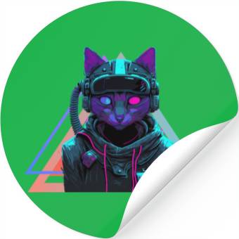 Discover Cyberpunk cat Stickers