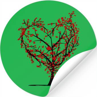 Discover Red and Floral Heart Stickers