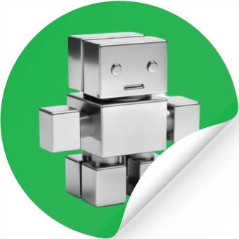 Discover Tiny cube robot Stickers