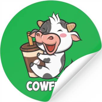 Discover Cowffee - Cow that adore coffee Stickers