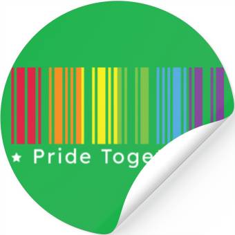 Discover Pride Together, Rainbow Barcode : Pride Month Gift Stickers