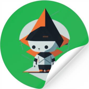 Discover Cute Minimalistic Cartoon with Geometric Patterns Stickers