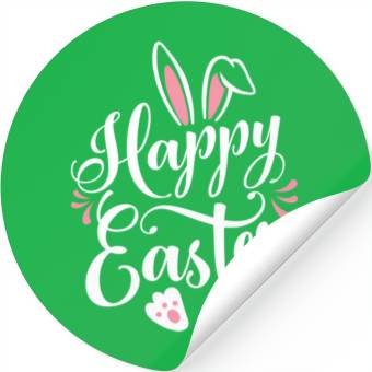 Discover Happy Easter Bunny Rabbit Face Easter Day Stickers