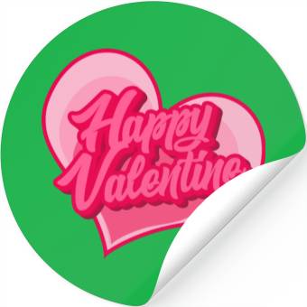 Discover Happy Valentine typography Stickers