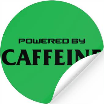 Discover POWERED BY CAFFEINE Black Stickers