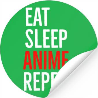 Discover Eat Sleep Anime Repeat Stickers
