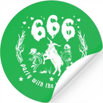 Discover 666 Party With The Devil, Witch Stickers