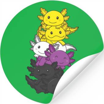 Discover Nonbinary Flag Non Binary Pride Lgbtq Axolotl Stickers