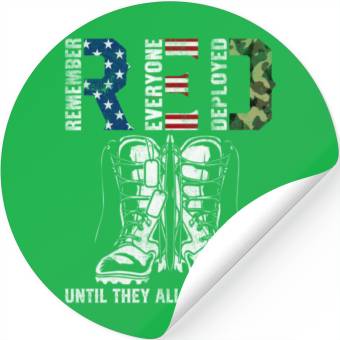 Discover Remember Everyone Deployed Us Flag Camouflage Red Stickers