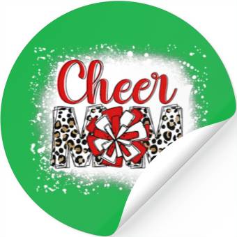 Discover Cheer Mom Leopard Cheerleader Bleached Mother Stickers