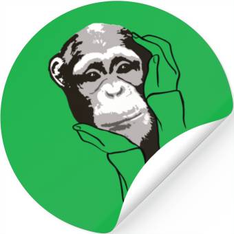 Discover Cute monkey in hands Stickers