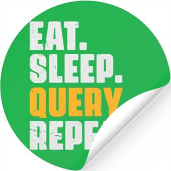 Discover Eat Sleep Query Repeat Computer Coding Database Stickers