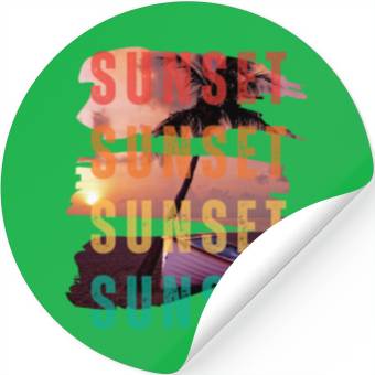 Discover Sunset on the Beach Stickers