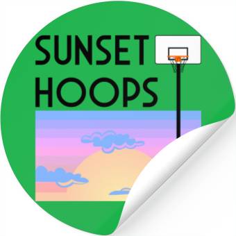 Discover Basketball Gift: Sunset Hoops Stickers