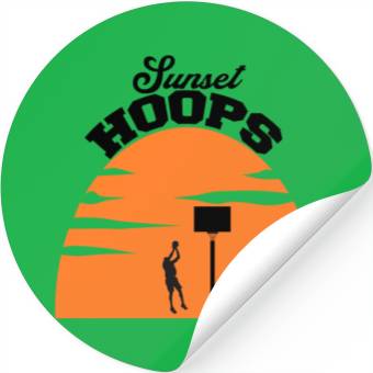 Discover Basketball Gift: Sunset Hoops Stickers