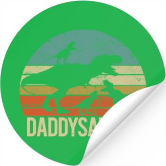 Discover Daddy Dinosaur Daddysaurus 3 Three Stickers