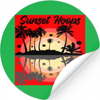 Discover Basketball Gift: Sunset Hoops Stickers