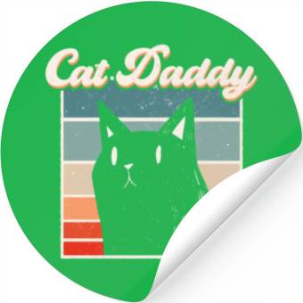 Discover Cat Daddy Synthwave Stickers