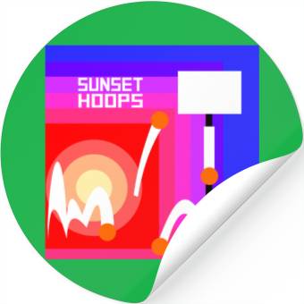 Discover Basketball Gift: Sunset Hoops Stickers