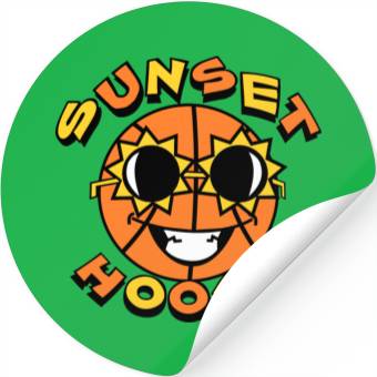 Discover Basketball Gift: Sunset Hoops Stickers