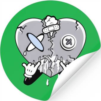 Discover Heart Crying Cement Grey 11S Stickers