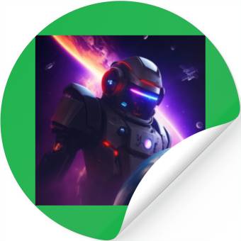 Discover Evil Robot Attacking a Planet Stickers