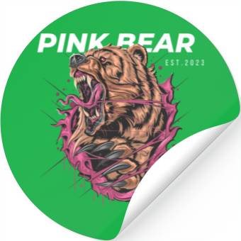 Discover Pink Bear Stickers