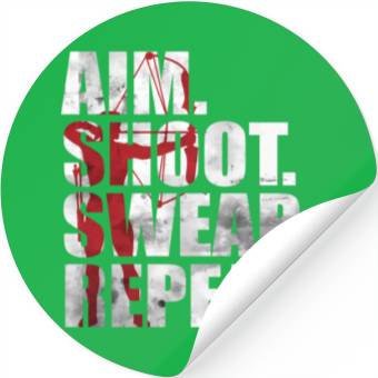 Discover Archer Bowhing Aim Shoot Swear Repeat Archery Stickers