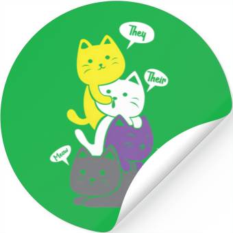 Discover Nonbinary They Their Them Meow Non-Binary Flag Stickers