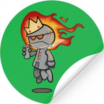 Discover Cute Grumpy Robot King Stickers