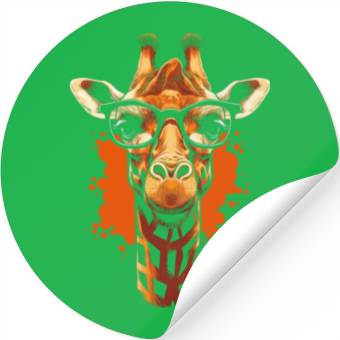 Discover Giraffe with glasses Stickers
