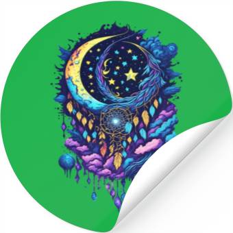 Discover Dreamcatcher Moon and Clouds Stickers