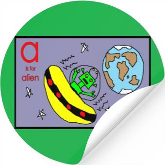 Discover a is for alien Stickers