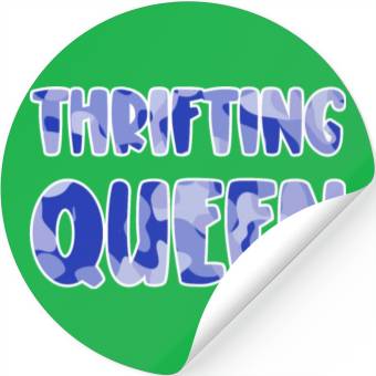 Discover Thrifting Queen blue camo Stickers