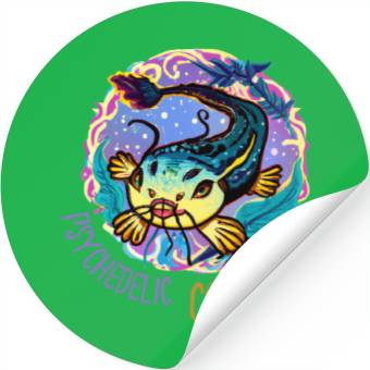 Discover Psychedelic Catfish Artwork Stickers
