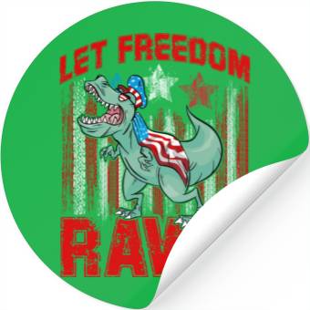 Discover Let Freedom Rawr Stickers