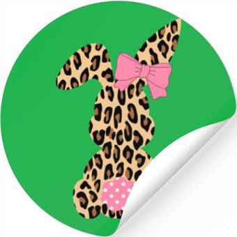 Discover Easter Leopard Plaid Buffalo Rabbit Easter Day Stickers
