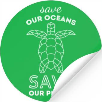 Discover Save Our Oceans Save Our Planet Turtle Stickers