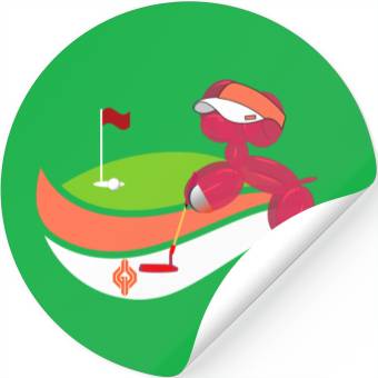 Discover Summer Golf Balloon Dog Stickers