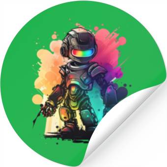 Discover Retro Robot Cute Robotic Engineer Technology Stickers
