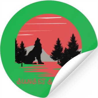 Discover Sunset and Wolf Stickers