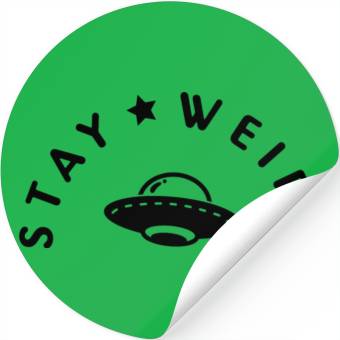 Discover STAY WEIRD black Stickers