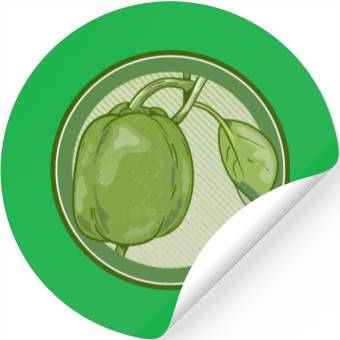 Discover Green Bell Pepper Stickers