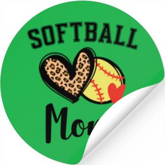 Discover Softball Mom Leopard He Stickers