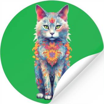 Discover Cat Mandala Stickers