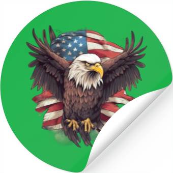 Discover Merica Patriotic USA Eagle Stickers